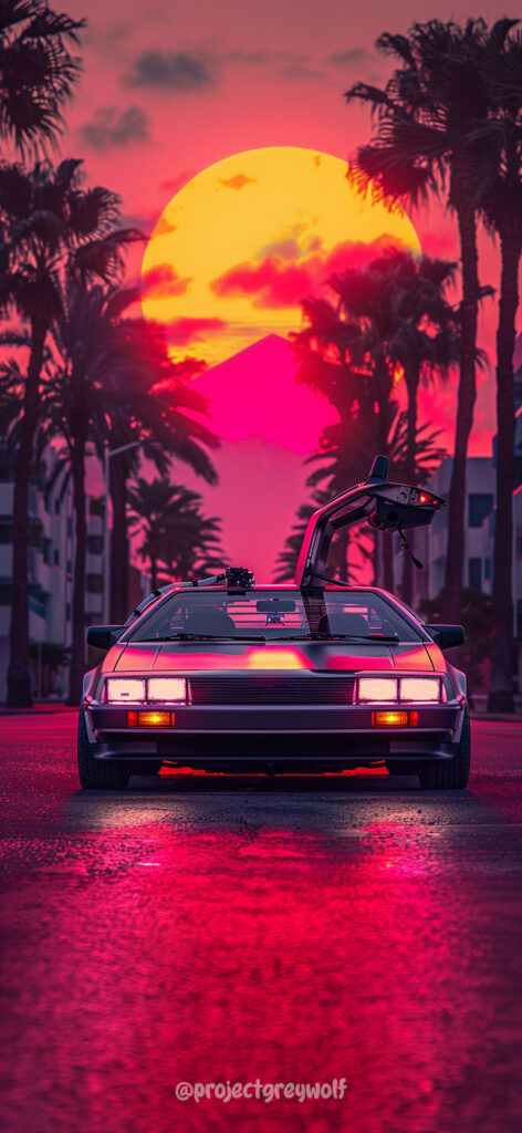 Sunset Delorean PGW Wallpaper